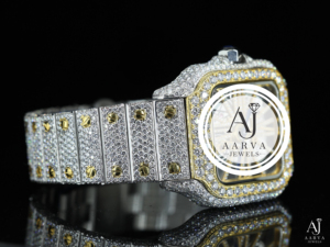 Reloj Mecánico de Esfera Cuadrada, Dos Tonos, Dorado y Plateado, Bisel con Diamantes de Imitación, Reloj de Pulsera para Hombre - Product Image 5