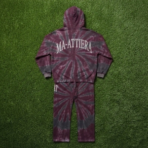 ชุดเซ็ตฮู้ดดี้และกางเกงขายาวสีเบอร์กันดีสำหรับผู้ชาย เสื้อฮู้ดซิป มีฮู้ด กางเกงขายาวทรงกว้าง ชุดลำลองสองชิ้น สไตล์สตรีทแวร์ - Product Image 6