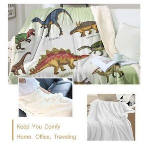 Dinosaur Family Sherpa Fleece Throw Blanket 50"x60" Soft Warm Bed Blanket for Boys Girls Adults for All Seasons - Product Image 2