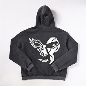 Sweat-shirt à capuche oversize pour homme PERCE en coton French Terry respirant avec poches, idéal pour l'automne et les tenues décontractées - Product Image 2