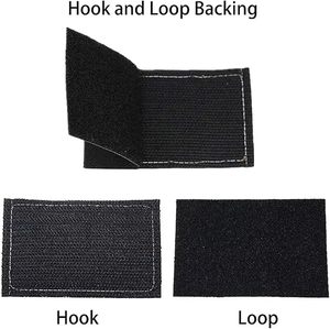 Hook And Loop <b>Patch</b> Rectangle Fabric Backing Dual Sided Black <b>Patches</b> For Crafting And <b>Sewing</b> - Product Image 1