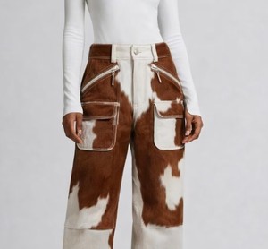 Pantalones de Cuero Vacuno para Mujer, Cintura Alta, Estilo Chic, Casual, Urbano, Boutique, Diseño Personalizado, OEM, Venta al Por Mayor - Product Image 4