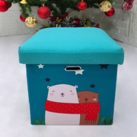MA06 personnalisable OEM prix usine pliable Rectangle pouf boîte de rangement organisation de la maison livre enfants jouets articles divers