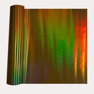 Lámina de Transferencia Térmica PET Holográfica de Alto Brillo, Color Oro Arcoíris, para Cajas de Cosméticos, Embalaje de Regalos, Impresión de Etiquetas, OEM, Venta al Por Mayor - Product Image 1