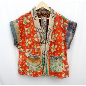 Nouvelle Veste Kimono Courte Imprimée en Coton Kantha Tricoté, Faite à la Main, Style Vintage Indien, pour Femme, Vente en Gros - Product Image 1
