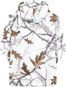 เสื้อฮู้ดดี้โอเวอร์ไซส์สีขาวลายพราง Real Tree สำหรับผู้ชาย แบรนด์ OEM พร้อมลายกราฟิกวินเทจและตัวอักษรแบบอาร์ช ทรงหลวมสไตล์สตรีทแวร์ ไหล่ตก - Product Image 6