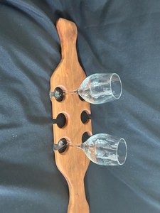 Organisateur de verres à vin en bois et plateau de service pour les soirées cocktails et les divertissements à domicile - Product Image 2