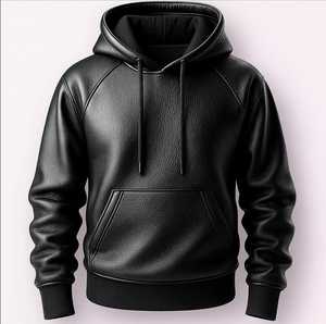 Chaqueta de calle para hombre, negra, gruesa, cortavientos, transpirable, con logotipo personalizado, bolsillo canguro y puños acanalados - Product Image 6