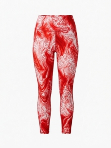 Leggings de Yoga Estampados en Rojo y Blanco, Cintura Alta, Compresión, Control de Abdomen, Sin Costuras, Secado Rápido, para Gimnasio, Pilates, Running - Product Image 3