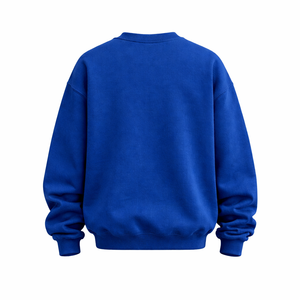 Nouveau design – Sweat-shirt bleu oversize pour femme avec logo personnalisé, col rond, coupe décontractée, en molleton - Product Image 4