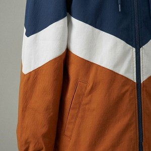 Men Navy Orange Color Block Hooded Windbreaker <b>Jacket</b> Lightweight <b>Zip</b> <b>Up</b> Outdoor Windproof Casual Streetwear <b>Jacket</b> - Product Image 4