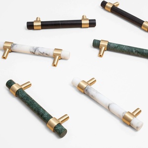 Epoxy Resin Acrylic Brass Furniture Cabinet <b>Pulls</b> Handles At Best Price Long Handle Bathroom Kitchen <b>Drawer</b> Cabinet Handle - Product Image 2