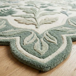 Alfombra de Lana con Diseño Floral de Hojas Botánicas, Hecha a Mano, para Sala de Estar o Dormitorio, Antideslizante, Duradera, Decoración de Lujo para el Hogar - Product Image 5