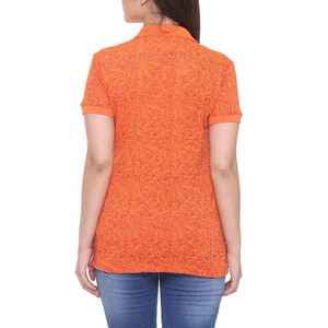 T-shirt Sportif Femme en Coton Tricoté Brodé Léger Respirant Manches Courtes Coupe Ajustée Polyvalent Bureau Décontracté - Product Image 5