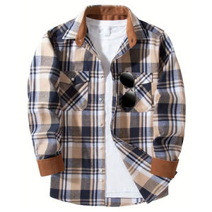 Premium Design Customized Knitted <b>Flannel</b> <b>Shirts</b> <b>Men</b> Comfortable Breathable Quick Dry High Quality High Street Style Best - Product Image 3