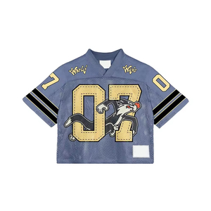 Maillot de football américain en mesh avec impression par sublimation personnalisée, streetwear tendance, maillot de football américain rétro unisexe - Product Image 2