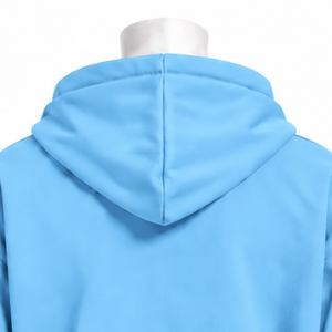 Sweat-shirt à capuche bleu ciel avec broderie florale multicolore, poche kangourou, coupe ample, style streetwear décontracté - Product Image 4