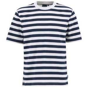 Camiseta Ecológica para Hombre, 100% Algodón Orgánico, Tejido de Punto, Manga Corta, Estilo Marinero, Corte Regular, Cuello Redondo, Rayas, Transpirable, 180g - Product Image 6