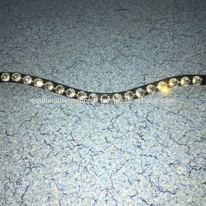 Nueva y Exclusiva Diadema de Cuero Hecha a Mano con Cristales en Forma de V y Pedrería Elegante para Caballo - Tallas y Colores Personalizables - Cob-Full - Product Image 2