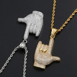 Pendentif Hip Hop Iced Out de haute qualité en argent sterling 925 plaqué or 18 carats avec diamant Moissanite VVS pour doigt - Product Image 5