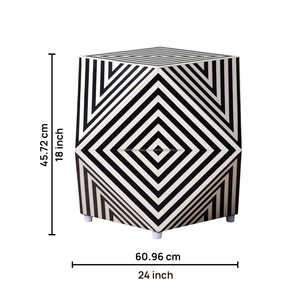 Đen xương Inlay giao diện điều khiển phân với hình dạng kim cương sọc thiết kế cho phòng ngủ đồ nội thất phòng khách tại Ấn Độ - Product Image 4