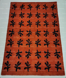 Alfombras de lana hechas a mano con diseño de flores multicolor, tamaño y color personalizables para uso en el hogar, oficina o sala de estar. - Product Image 2