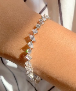 Luxury Mixed Cut Moissanite Tennis <b>Bracelet</b> Iced Out Hip Hop Jewellery White Gold Diamond Look Wrist Chain - Product Image 2