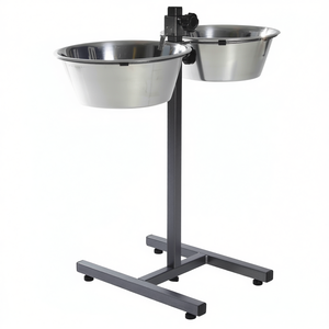 Soporte para Comedero de Mascotas con 2 Tazones de Acero Inoxidable de 4.5 L, Base en Forma de H de 29 cm, 60 cm de Alto, Gris - Product Image 2