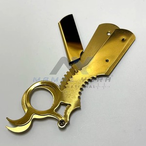 Nueva Navaja de Afeitar Profesional de Acero Inoxidable Portátil de Marca Personalizada Dorada, de Una Sola Hoja, de Alta Calidad - Product Image 6