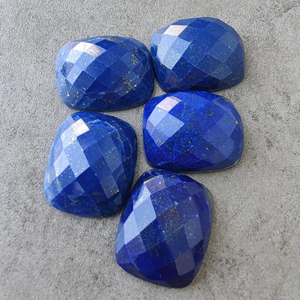 Lapis-lazuli naturel, taille rectangulaire à facettes, coussin, pierre précieuse calibrée, toutes tailles disponibles - Product Image 2