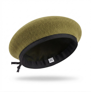 2026 New Arrival Customized Logo Unisex Maroon Wool <b>Beret</b> Hat 100% Felt Popular Comfortable Sports Security Hat Wholesale - Product Image 2