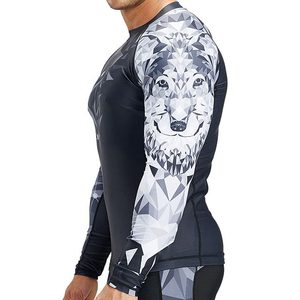 Rashguards de BJJ à manches courtes imprimés par sublimation intégrale, logo de surf personnalisé, t-shirt de compression MMA - Product Image 5