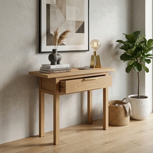 Mesa Consola de Madera de Teca para Exterior, Escritorio Lateral Sólido Natural, Muebles de Patio, Mesa de Bistró de Madera para Jardín, Mesa Auxiliar con Cajón - Product Image 3
