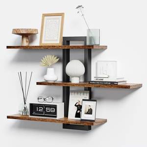 Space Saving Wooden Floating Wall Shelf For <b>Small</b> Apartments Bedrooms Living Rooms Offices And Kitchens - Product Image 1