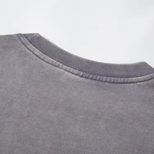 Sudadera de Felpa con Cuello Redondo para Hombre, Talla Grande, Poliéster/Algodón, 280g, Negro/Gris, Logotipo Bordado de Lujo, OEM, Venta al Por Mayor - Product Image 5