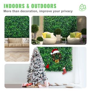 แผ่นผนังป้องกันความเสี่ยงไม้เนื้อแข็ง24 "24" X20 "20" 4ซม. ผนังหญ้าสีเขียวในร่มสวนกลางแจ้งสวนหลังบ้าน24ชิ้นต้นไม้เทียม - Product Image 6
