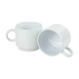 Tasses en céramique blanches de 10 oz à finition brillante - Product Image 5