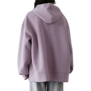 Manteau long en coton zippé pour femme, coupe ample à épaules tombantes, avec capuche et techniques d'impression, col montant, idéal pour les saisons automne-hiver - Product Image 4