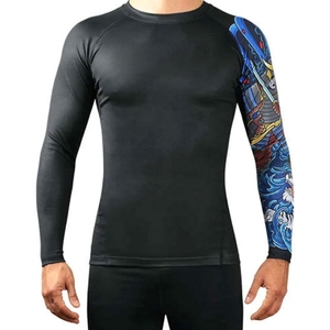 บริการ OEM แบบกำหนดเอง เสื้อแรชการ์ดผู้ชายไซส์ใหญ่ ยืดหยุ่นสูง ป้องกันรังสียูวี แขนยาว - Product Image 1