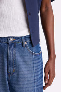 Pantalones Vaqueros Anchos de Mezclilla Lavada para Hombre, Cintura Media, Corte Holgado, Estilo Casual de Algodón, Estilo Otoñal - Product Image 3