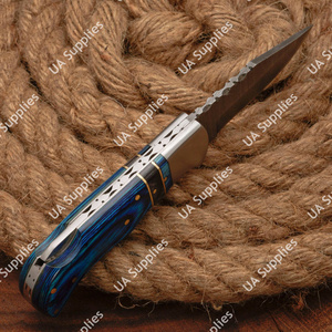 Couteau pliant haut de gamme en acier Damas avec talon en acier et manche ergonomique en bois exotique – Idéal pour la chasse, le camping, la pêche et l'usage quotidien (EDC) – Vente en gros - Product Image 6