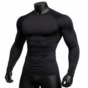 T-shirt de sport décontracté à compression pour hommes, haute qualité, Spandex/Polyester, logo personnalisé, fournisseur OEM, faible MOQ - Product Image 3