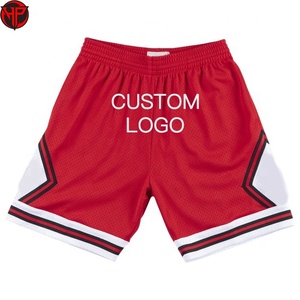 Shorts de basketball personnalisés pour hommes, séchage rapide, respirants, en tissu tricoté, avec cordon de serrage, 100 % polyester, entraînement sportif, OEM - Product Image 1