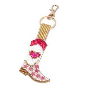 Beautiful Handmade Glass Beads Embroidery Charm <b>Keychain</b> Gift Trendy Embroidered Seed Bead <b>Keychain</b> for Purse Decoration - Product Image 3