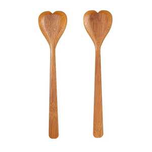Cucharas de Madera Hechas a Mano con Forma de Corazón, Talladas, Naturales, Rústicas, Utensilios de Cocina, Tema de Amor para el Día de San Valentín - Product Image 5