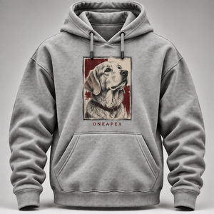 Custom Gray <b>Dog</b> Graphic Pullover <b>Hoodie</b> Mens Casual Streetwear Hooded Sweatshirt Animal Print OEM ODM Wholesale Apparel - Product Image 6