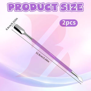 Poussoir à cuticules pour ongles, 2 pièces, poussoir à double extrémité pour enlever les cuticules, outil professionnel pour enlever les cuticules des ongles des mains et des orteils - Product Image 5