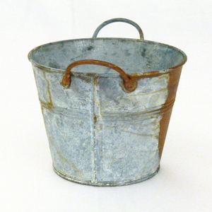 Set Of 3 <b>Galvanized</b> Metal Pail <b>Buckets</b> With Natural Wood Grip Handles For Farmhouse Decor And Gardening Use In Reasonable Price - Product Image 3