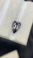 Piedra de Tanzanita Sirena Natural Certificada Sin Calentar, Corte en Forma de Pera, con Excelente Color, Zoisita Natural, 2.93 Quilates, Claridad Loupe