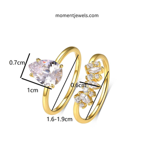 925 Sterling Silver Moissanite <b>Ring</b> Water Droplet <b>Couple</b> <b>Ring</b> Luxury 18K Real Gold Plated PVD Coated Fine Jewelry Women Wedding - Product Image 5
